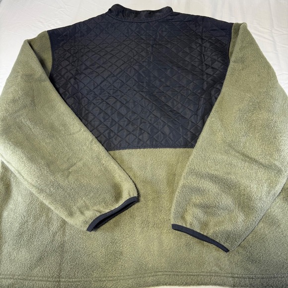 NWT Eddie Bauer Mixed Media Fleece Jacket Mens 2XL Green Black Full Zip Pockets - Picture 3 of 7